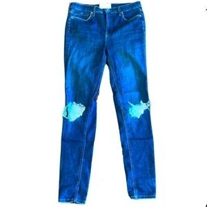 Free people Jeans 29 Skinny Destroyed Ankle 61855-16515125 holes Dark Wash